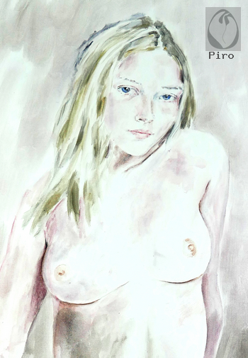 oil on paper - olio su carta di Piro